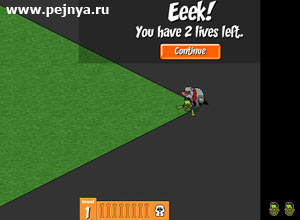 Отличная игра про зомби удерающего от злых собак и попутно ворующего их кости.