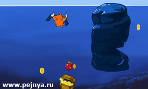 Отличная игра про ныряльщика собирающего сокровища на дне моря.