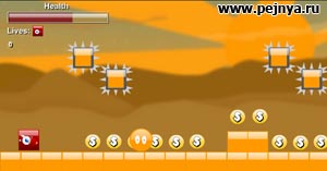 Интересная игра про храбрый, красный квадратик.
